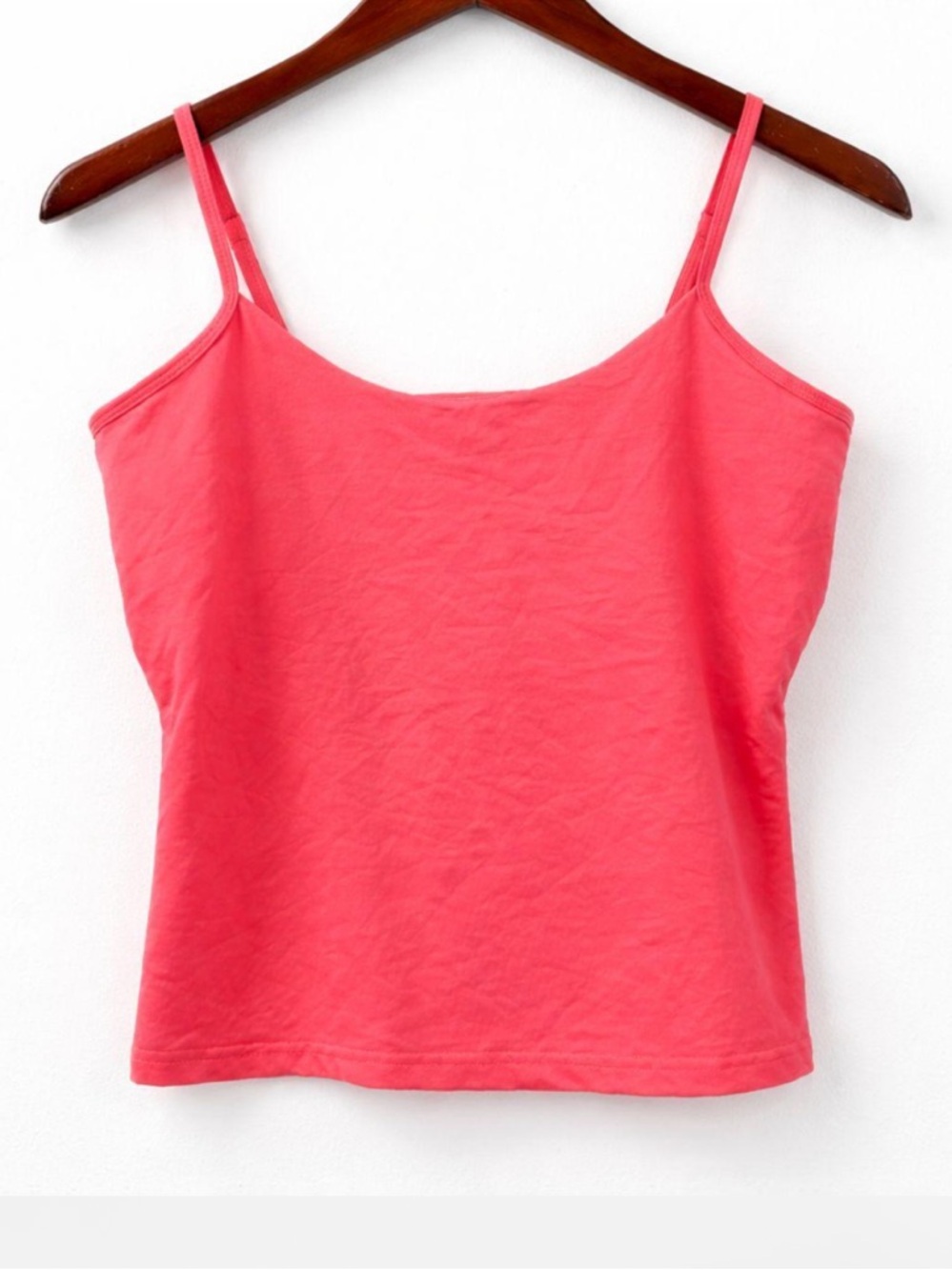 Vintage Y2K Cami/Camisole Tank Top w/ Spaghetti Straps Coral Pink Summer Shirt